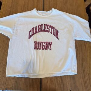 Charleston Rugby Firstport Oversized Crewneck Sweatshirt- White, Size XXL